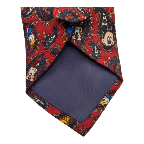 Vintage Disney Mickey Unlimited Tie Goofy Donald Necktie Paisley - Picture 5 of 5